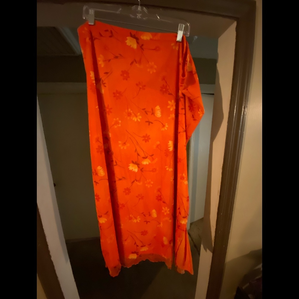 Orange maxi skirt